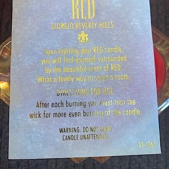 Vintage RARE Giorgio Beverly Hills RED Candle Unused - Picture 7 of 9